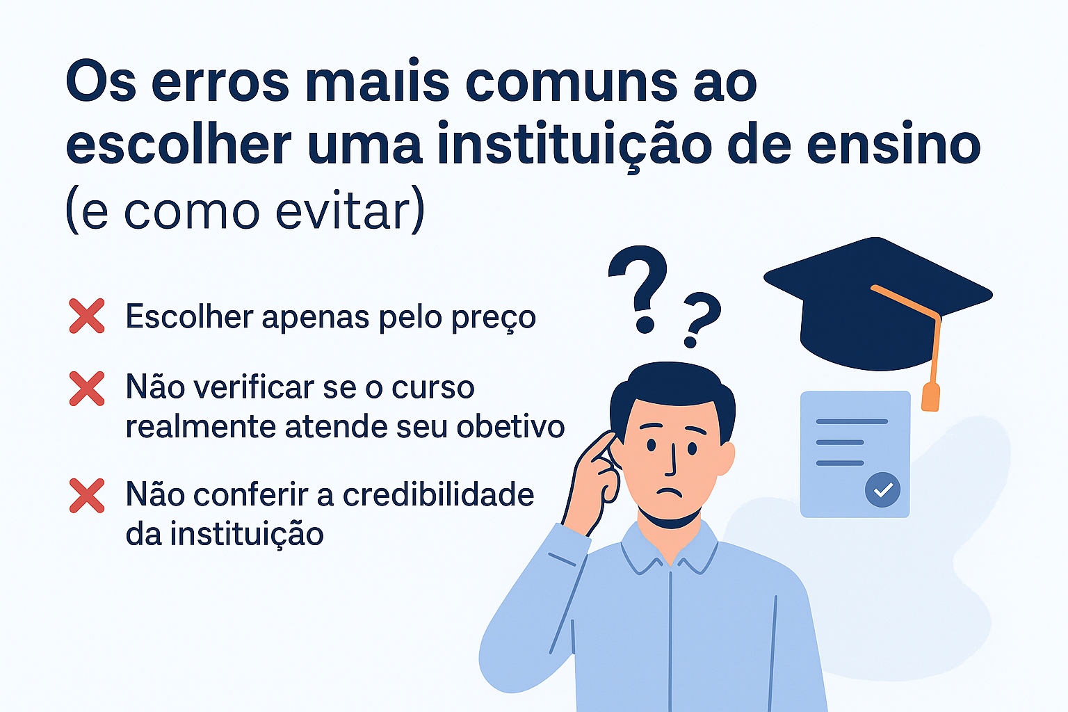 Ilustração representando engenheiro avaliando opções de licenciatura para dar aulas na área de exatas.