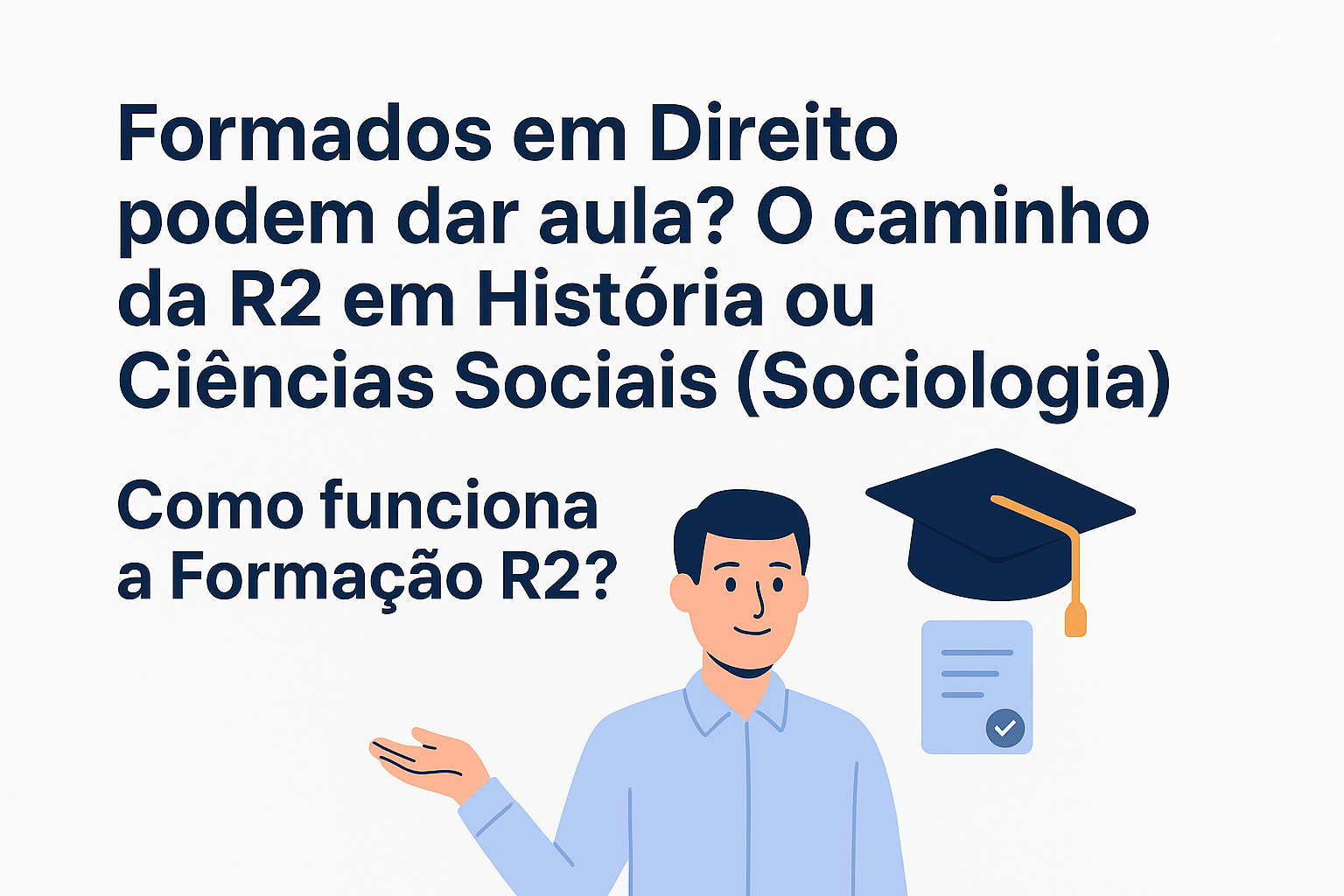 "Formado em Direito analisando opções de R2 em História ou Ciências Sociais para se tornar professor."